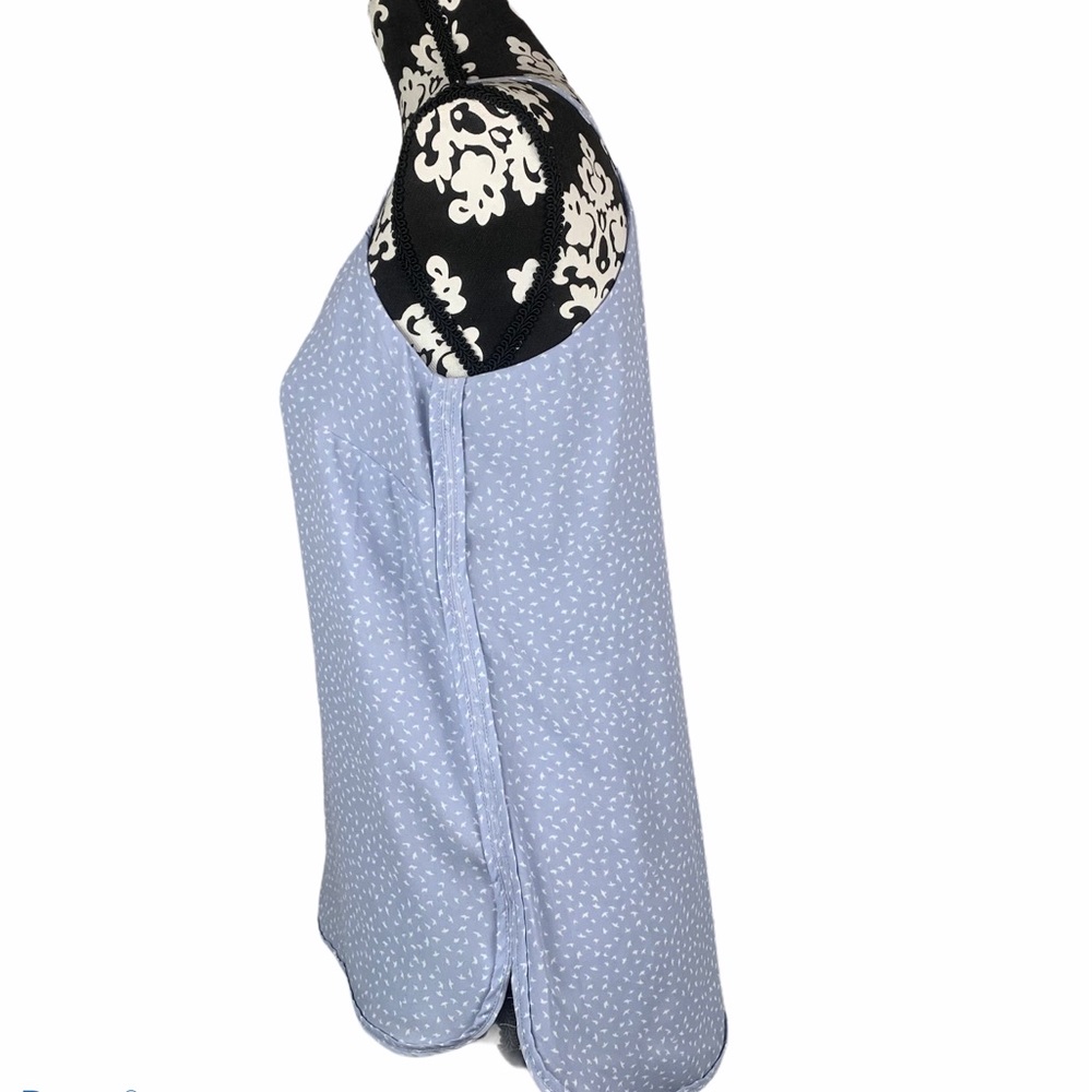 Loft Tank Bird Pattern Racer Back Blue White NWT - Picture 3 of 6